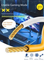 Cable de Red Ethernet Cat8 Plano, 40Gbps, 2000MHz, SFTP, UTP, FTP, Macho a Macho, 15m, 20m, 25m, 30m