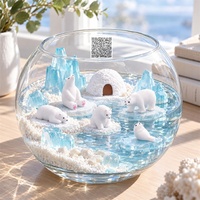 Ornements de paysage en résine pour jardin féerique, thème ours polaire et iceberg, tendance de merchandising de souvenirs de zoo et de décoration de bureau