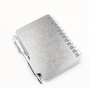 Wholesale Creative Paper <b>Notebooks</b> with Aluminum Shell and Metal Shell Includes Pens and Alloy Coil Creative Design - Product Image 1