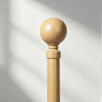 Ensemble de tringles à rideaux en bois à grain naturel, tringle à rideaux en bois, quincaillerie de décoration moderne pour la maison, quincaillerie de rideaux en bois à prix de gros