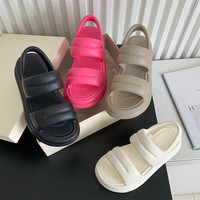 XIXITIAO Sandales plates d'été et de printemps pour femmes, confortables, antidérapantes, avec sangle en EVA