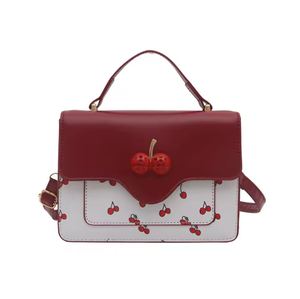 Bolso bandolera con estampado de cerezas para mujer, bolso de hombro de cuero PU para mujer, bolso de mano moderno para mujer - Product Image 2
