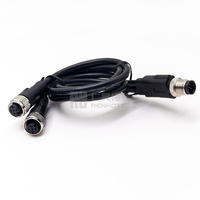 M12 Splitter Cordset A-code 5 pines macho a doble 5 pines hembra Y rama conector impermeable con Cable para Sensor Industrial