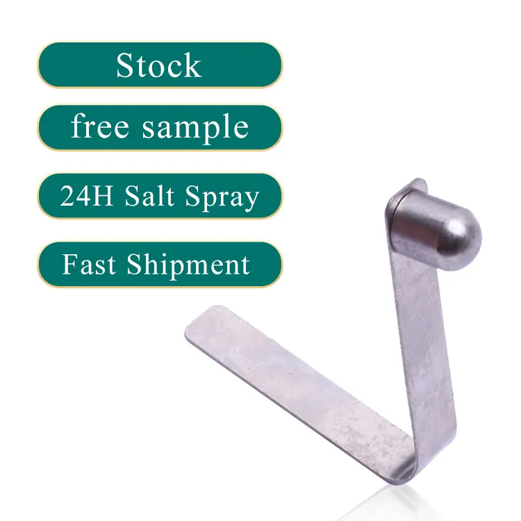 Stock Available Awning Solid Stainless Steel Tent Springs Clip Pole V Shape Push Button Clips 9mm