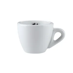 Copo de café expresso de porcelana extra, venda por atacado copo de cerâmica e molhador para café caseiro