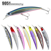 Leurre dur Minnow 3D holographique laser 110mm 27g à bavure longue, action vibrante, appât bionique pour la pêche aux poissons prédateurs