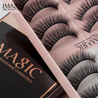 IMAGIC Vente en gros Best-seller 10 paires de faux cils 3D légers en fibres synthétiques pour le maquillage quotidien des yeux