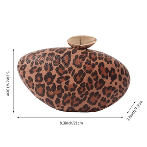 Elegante Bolso de Mano con Estampado de Leopardo para Mujer, Bolso de Noche de Piel Sintética, Bolso de Mano para Fiesta de Cóctel con Correa de Cadena - Product Image 2