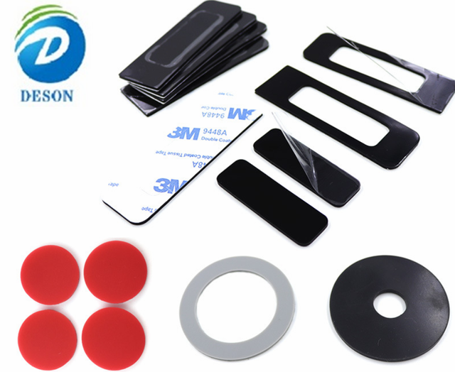 Deson Die Cut Custom Adhesive Anti slip Backed Strips Feet Bumper Dots square Rubber Silicone Pads