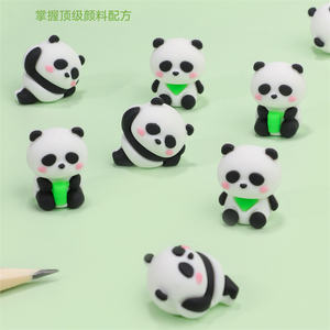 3D-Radiergummi-Set 3 Stück/Beutel Niedliche Tier-Panda-Schul-Radiergummis Kawaii Lustige Radiergummis Kinder-Schreibwaren-Set Bürobedarf und Schreibwaren - Product Image 5