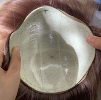 Commande personnalisée Perruque en cheveux vierges chinois 100% naturels avec système adhésif en silicone pour le cuir chevelier, haute densité pour la perte de cheveux