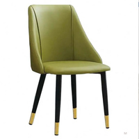 Chaise de table de style victorien avec pieds en acier, revêtement en similicuir, chaise de salle à manger, meubles de cuisine et de salle à manger