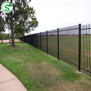 Hàng rào thép mạ kẽm ngoài trời xử lý nhiệt <span class=keywords><strong>picket</strong></span> hàng đầu vườn hàng rào thép thương mại hàng rào kim loại - Product Image 5