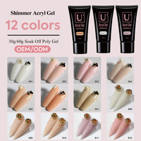 YouGel Professional Sparkling Poligel Acryl Gel Glitter Couleurs UV Nail Extension Polly Acrylic Poly Gel OEM Label Personnalisation