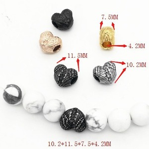 Cuentas metálicas en forma de corazón yunik, 10,2x11,5x7,5mm, acero inoxidable para hacer pulseras, accesorios de joyería DIY - Product Image 1