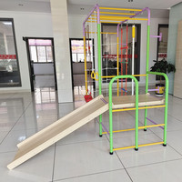 Ensemble d'escalade d'intérieur 9 en 1 de conception récente 2026, aire de jeux jungle à domicile pour enfants avec toboggan