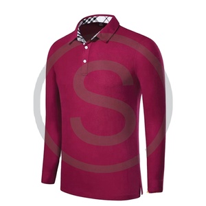 Polo de manga larga 100% algodón personalizado con serigrafía, producto mejorado, logotipo personalizado, polo 100% algodón de color sólido. - Product Image 1