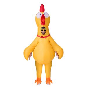 Divertido Disfraz Inflable de Pollo Gritón para Halloween, Traje de Cuerpo Completo para Adultos, Cosplay, Fiesta, Unisex, Poliéster, Fácil de Instalar - Product Image 1