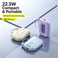 Batterie externe à charge rapide 10000 mAh, chargeur portable avec câble intégré PD QC3.0, Power Banks 10000 mAh, batterie externe