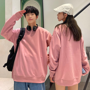 Cotton Terry Round Neck Sweatshirt 320g Solid Color Daily Wear Restaurant Uniforms - Product Image 1