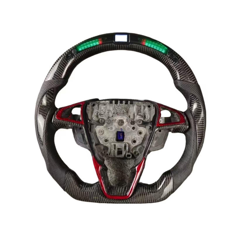 carbon fiber+perforated leather+led