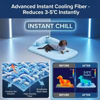 Colchoneta Refrigerante para Mascotas al por Mayor con Almohada Ergonómica en Forma de Nube, Cama de Verano de Seda Helada de Enfriamiento Instantáneo para Perros y Gatos - Directo de Fábrica