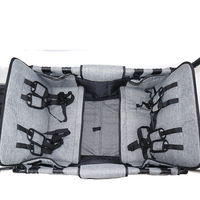 Poussette pliable à cadre en alliage d'aluminium 4-en-1 pour 4 enfants avec auvent réglable et harnais à 5 points