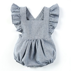 Ropa de Bebé de Alta Calidad, Mono sin Mangas, Mono de Lino con Volantes - Product Image 4