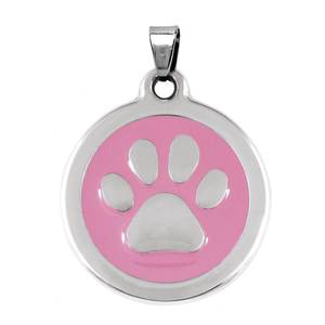 Colgante de Acero con Forma de Pata Rosa de 30 mm, Adorno para Mascotas - Product Image 1