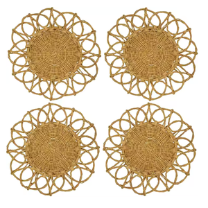 Napperons faits à la main en rotin tissé pour Table à manger assiettes de chargeur de Style fleur matériau Durable directement du Vietnam TUYET DUNG - Product Image 5