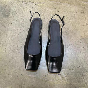 Sandalias Planas de Punta Cuadrada Cerrada para Mujer, Elegantes, de Tacón Bajo, con Tira Trasera, Novedad Verano 2026 - Product Image 3