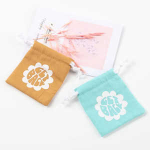 Custom <b>White</b> Logo Printed Mini Gift Cotton Packaging Jewelry <b>Bag</b> Eco Friendly Dust Drawstring Muslin Cotton Pouch <b>Bag</b> - Product Image 4