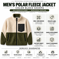 Veste d'hiver pour homme en polaire Sherpa à poils longs, motif géométrique, entièrement zippée, manteau d'extérieur, motif personnalisé, OEM ODM, fournisseur d'usine en gros