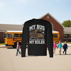Camiseta de manga larga para conductor de autobús escolar My Bus My Rules - Product Image 3