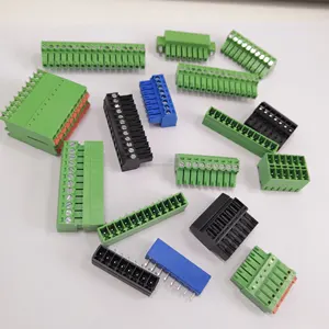 7 pin 2.5mm 3.81mm 5.0mm 5.08MM Pitch 300V 15A plug-in 180 derece yeşil vidalı konnektör pcb vida terminal bloğu