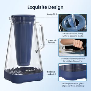 <span class=keywords><strong>Carafe</strong></span> <span class=keywords><strong>filtrante</strong></span> pour cuisine domestique Glacier Fresh avec membrane UF 0,2 micron et charbon actif, <span class=keywords><strong>en</strong></span> <span class=keywords><strong>verre</strong></span>, pour la maison et le bureau - Product Image 6