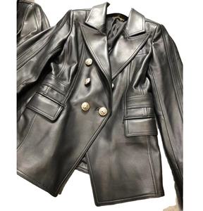 Vente chaude femmes manteau veste hauts hiver en cuir Pu chaud mode à manches longues manteau épais chaud femme vestes en cuir véritable - Product Image 3