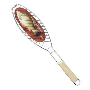 Grille de barbecue en fil de fer robuste pour poisson grillé, avec pince de barbecue extérieure à poignée métallique, multifonction, facile à nettoyer - Product Image 5