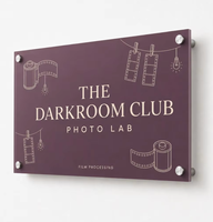 Plaque personnalisée en acrylique pour magasin de photographie, support mural, impression UV, vente en gros