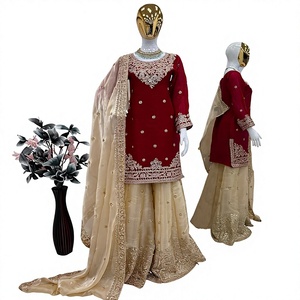 Latest Wholesale Dhwaja Export Women's Pure Modal Muslin Heavy Fandy Satin Embroidery Codding <b>Sequins</b> Work Quick Dry Graduation - Product Image 1