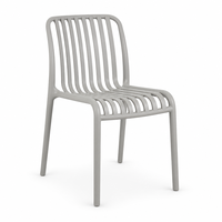 Chaise d'événement empilable commerciale contemporaine en plastique robuste gris PP pour la formation, les salles de réunion, les bureaux, les écoles et les hôtels