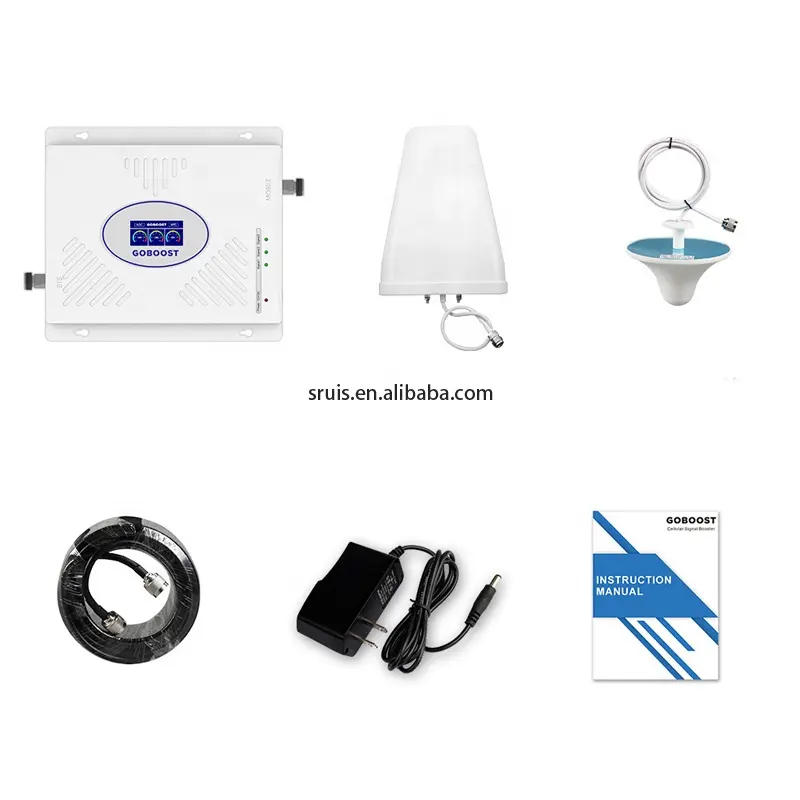 Tri Band Signal Booster Kit 2G 3G 850 GSM 900 Cell Phone Repeater 4g 1700 1800 1900 2100 2600 Cellular Network Amplifier