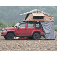 Tente de toit 4x4 pour camping, avec annexe étanche, coque souple, montage automatique, échelle en aluminium, pour 4 personnes, utilisation tout-terrain