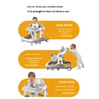 Baby Walker Bicycle Anti-Rollover Balance Bike for Boys and Girls 6 Months-3 Years Plastic Frame 10KG Load Capacity Music