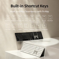 Nouveau clavier sans fil 2,4 G à succès, 108 touches, interface USB 3.0, pour PC portable, interrupteurs noirs, disposition US, anglais, UK, DE, FR
