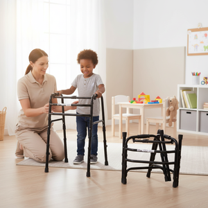 Top Rated Rolling Aluminium Child <b>Walker</b> <b>Wheeled</b> Kids <b>Walker</b> Adjustable Height Lightweight Durable Design Easy Use - Product Image 2