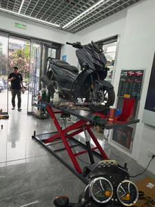 오토바이 리프트 가위 원 실린더 유압 스틸 전기 드라이브 400KG 용량 37.8 ''리프트 높이 - Product Image 6