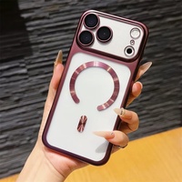 Coque magnétique en TPU électroplaqué pour iPhone 18 17 Air 16 15 14 13 12 11 Pro MAX Mini Plus XR XS, avec protection d'appareil photo