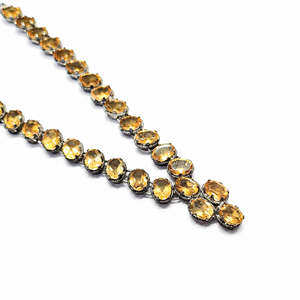 Collier en argent sterling 925 plaqué rhodium avec topaze dorée pour femmes - Product Image 4