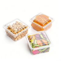 Boîtes d'emballage carrées transparentes jetables de qualité alimentaire pour animaux de compagnie, pour noix, pâtisseries, salades de fruits, gâteaux, durables, étanches à l'humidité et scellées